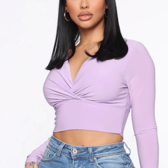 Fashion Nova Long sleeve crop top - Picture 1 of 4